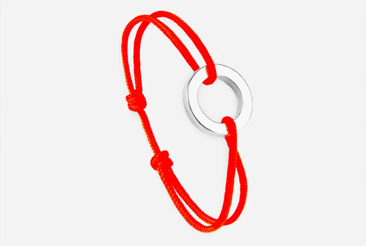 Bracelet cercle plat le vent à la francaise orange fluo