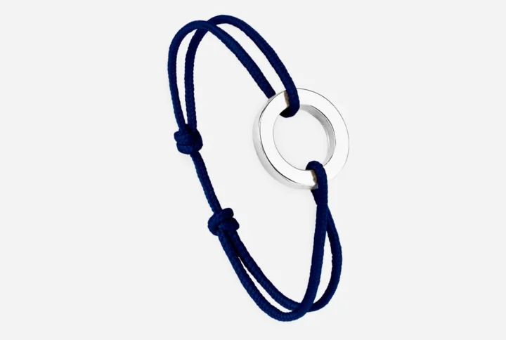 Bracelet cercle plat le vent à la francaise bleu nuit