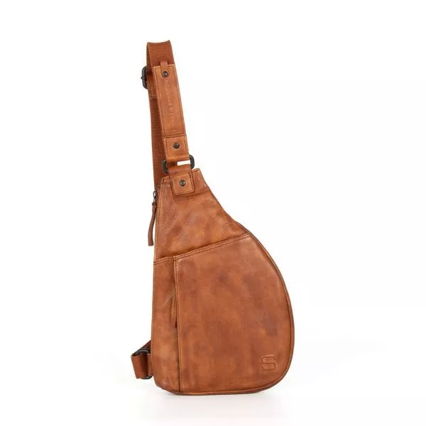 Sling bag sac bandoulière cuir cognac montpellier spike & sparrow