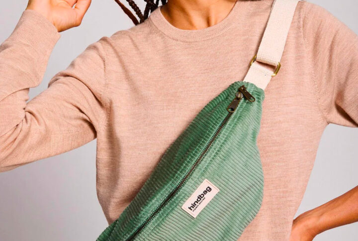 Banane Olivia de la marque en velours vert d'eau