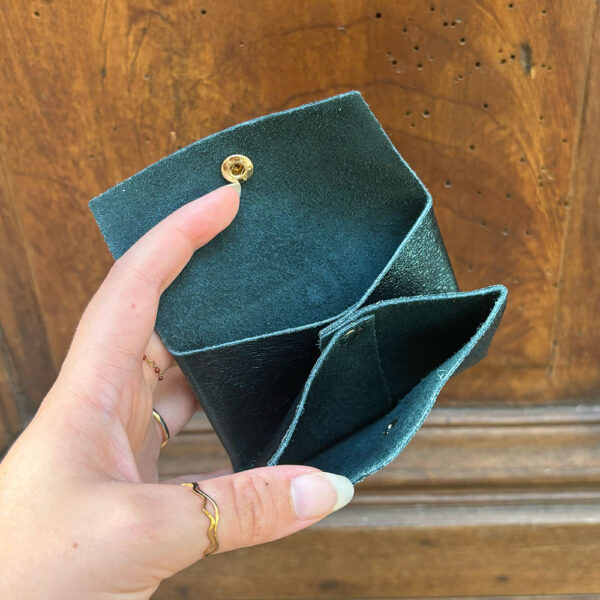 Petite pochette en cuir pailleté | Porte-cartes