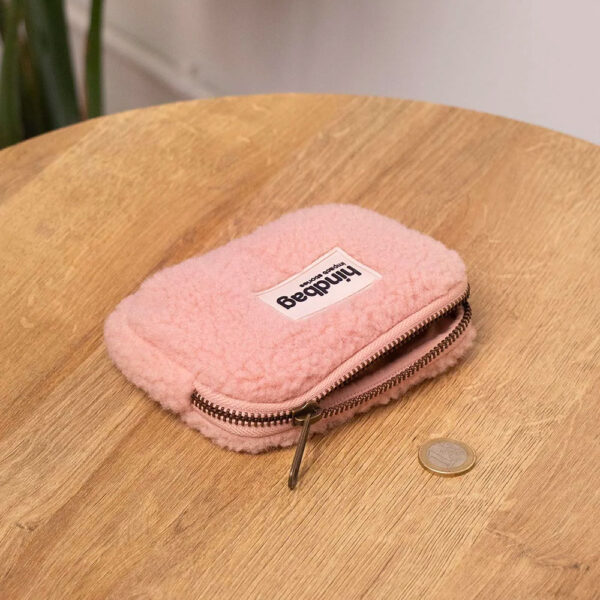 Porte-monnaie Lili Teddy rose en fausse fourrure Hindbag Montpellier
