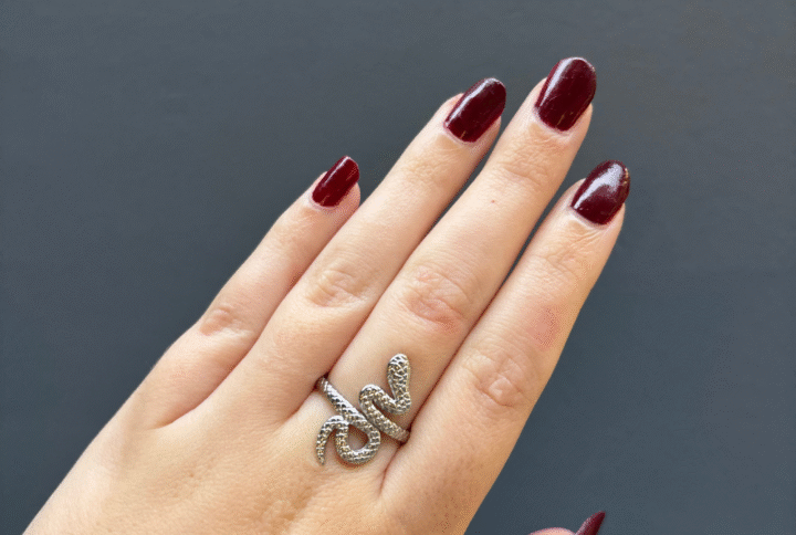 Bague serpent argentée réglable en acier inoxydable – bijou Montpellier
