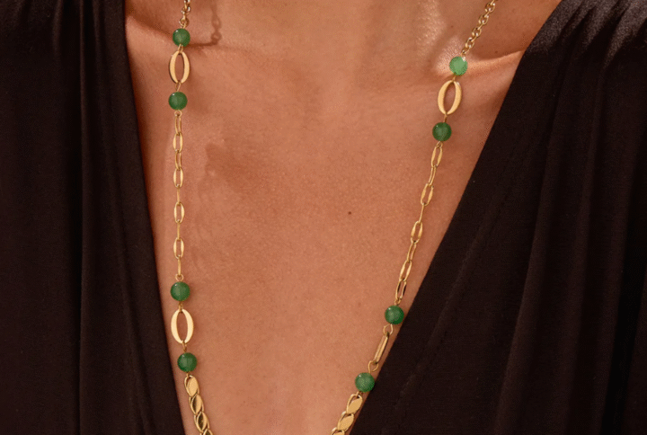 Sautoir ÉMERA – Sautoir femme doré en acier inoxydable | Montpellier