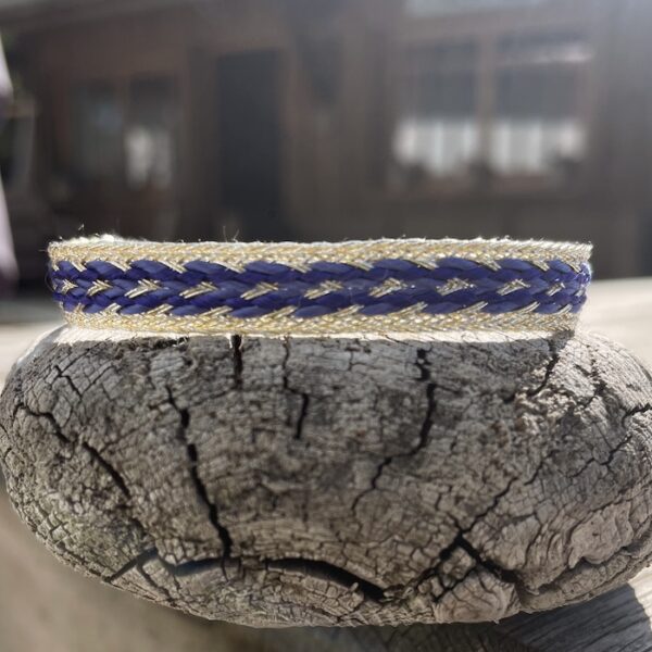 bracelet tissé artisanal soie bleu minimaliste or argent ajustable perles argent 925