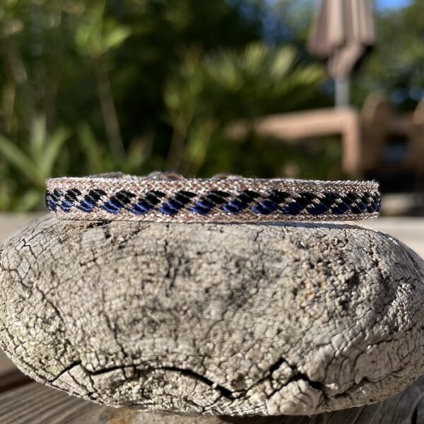 bracelet tissé artisanal soie or rose or jaune bleu marine ajustable perles argent 925 or rose