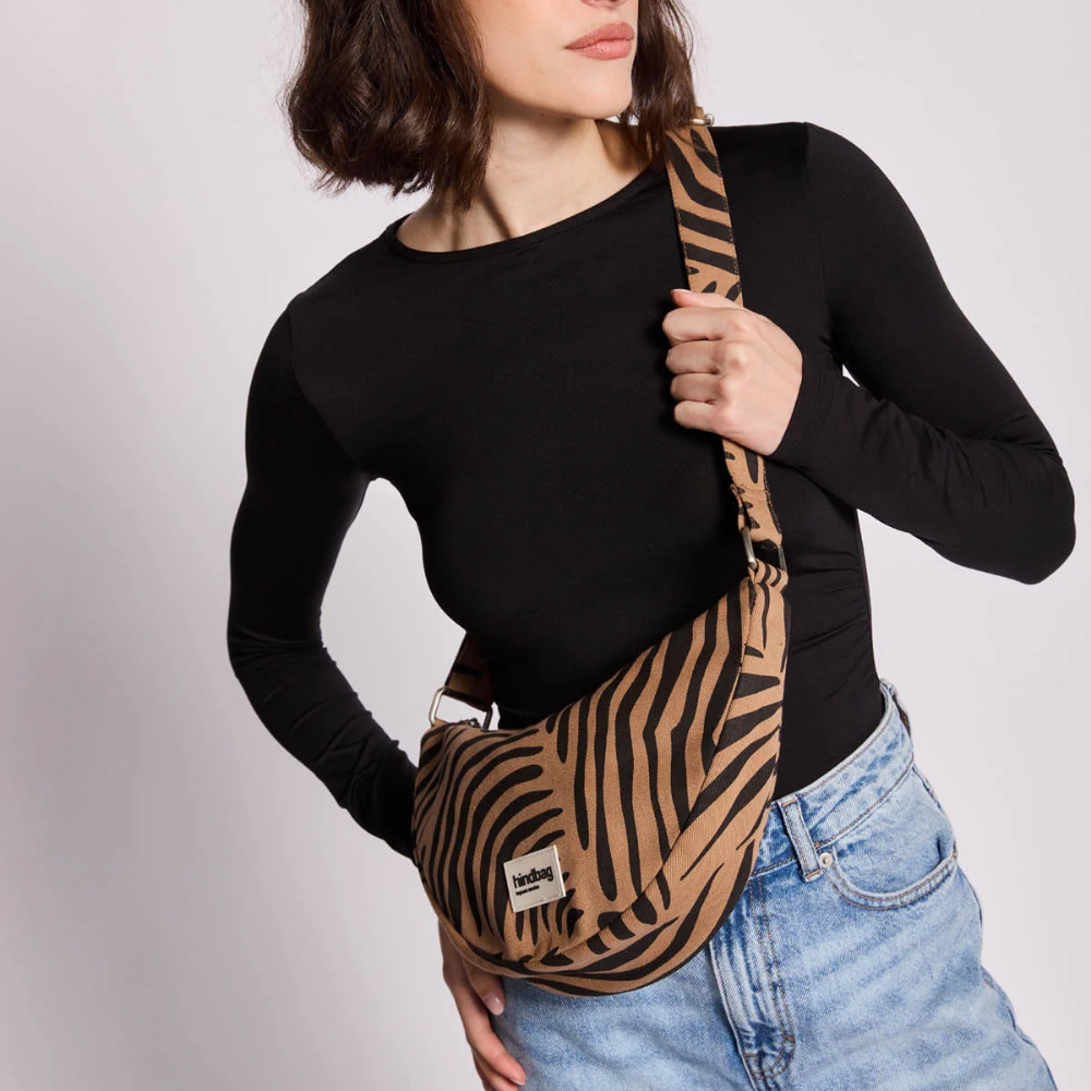 Sac banane Hindbag Andréa zèbre cannelle