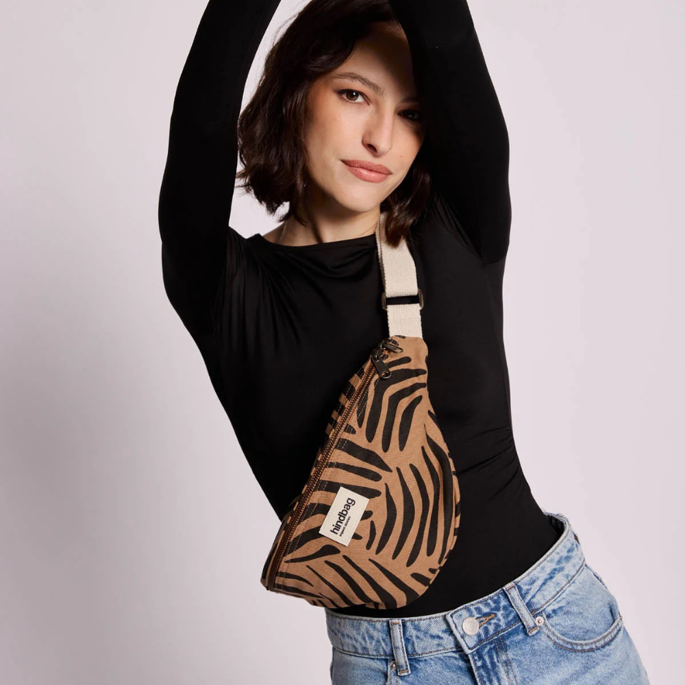 Sac banane Hindbag Olivia zèbre cannelle