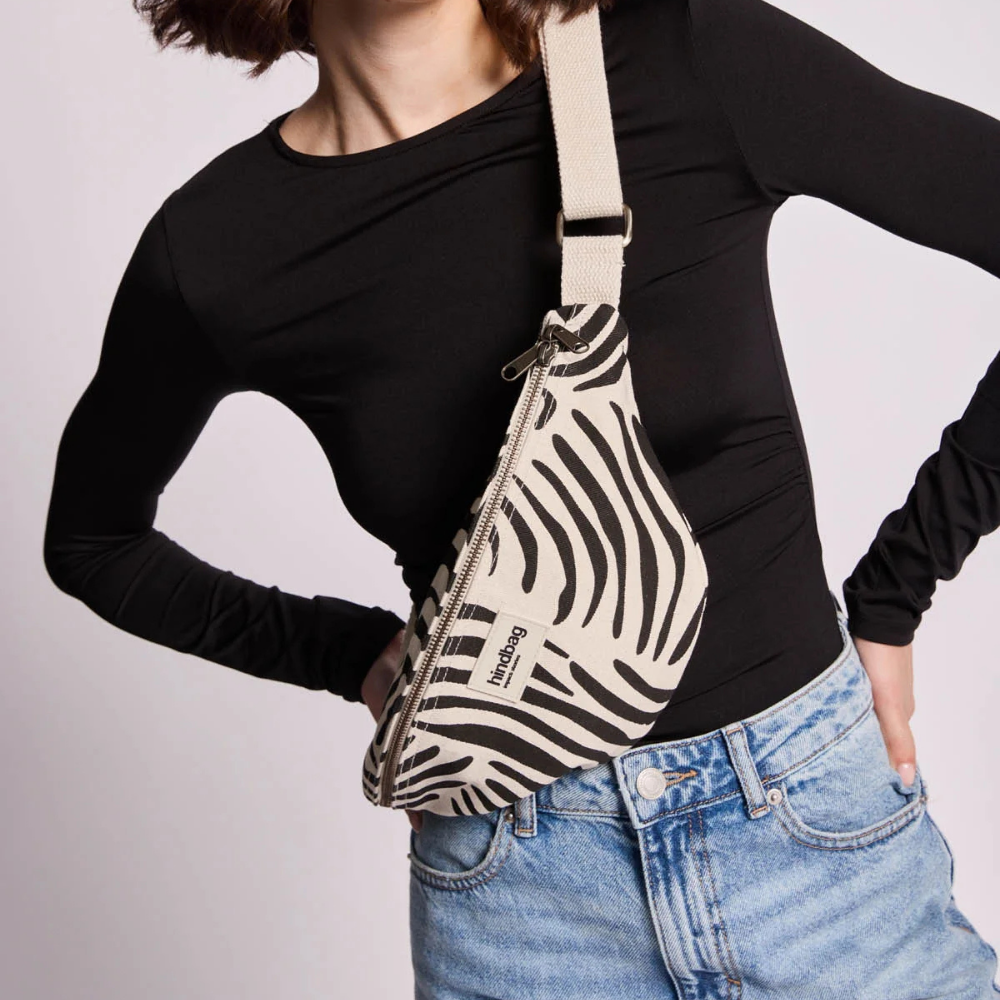 Sac banane Hindbag Olivia zèbre écru