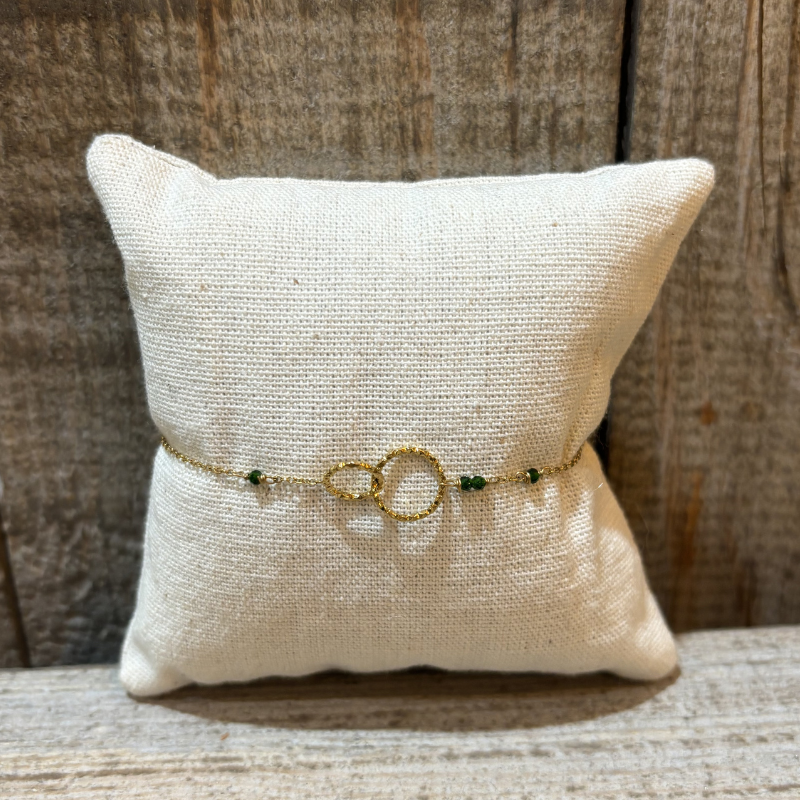 bracelet-dore-double-anneau-noir-iris-montpellier