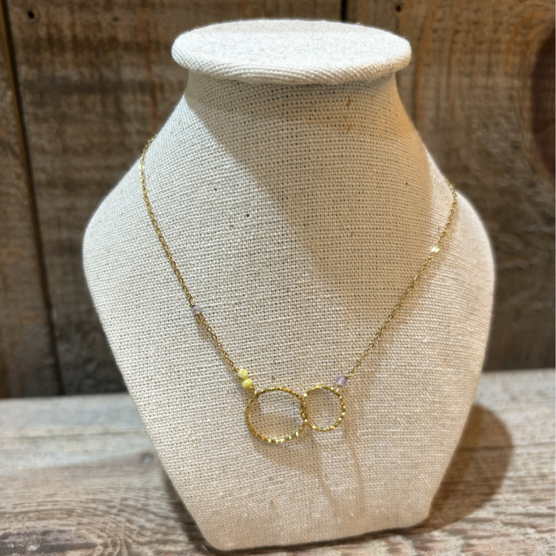 collier-dore-double-anneau-beige-iris-montpellier