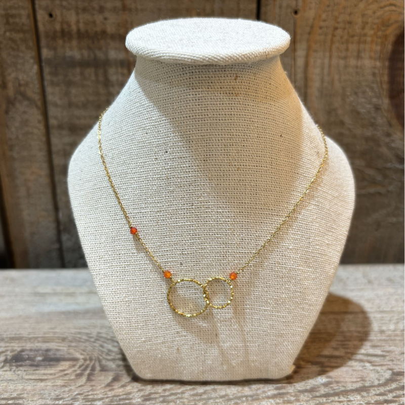 collier-dore-double-anneau-orange-iris-montpellier