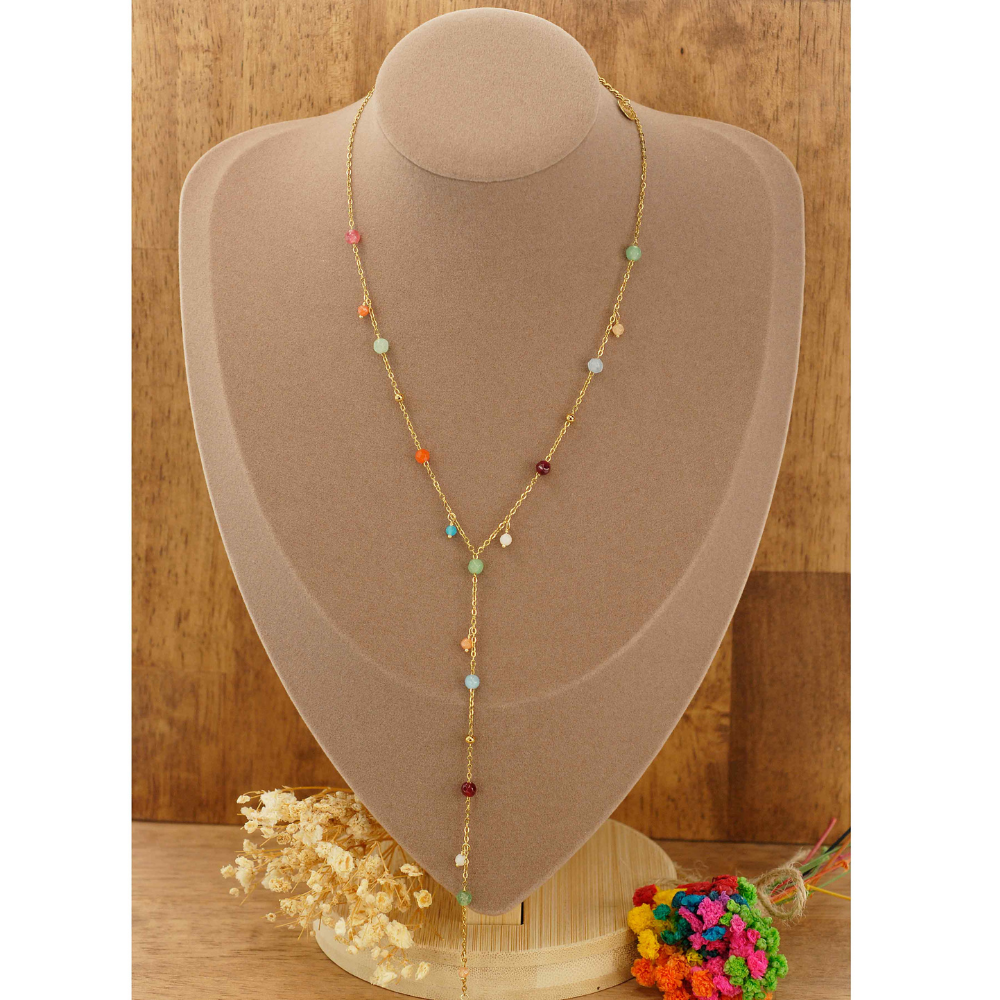 collier-long-dore-chaine-y-lariat-pierres-multicolores-paloma-montpellier
