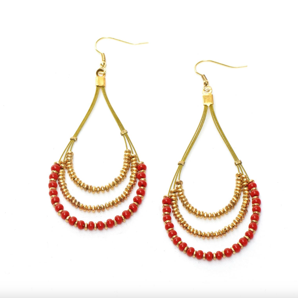 Boucles d’oreilles Anjuna Rouges – Nataraj